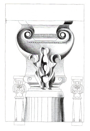 a drawing a pedestal for Second World Postmodernisms