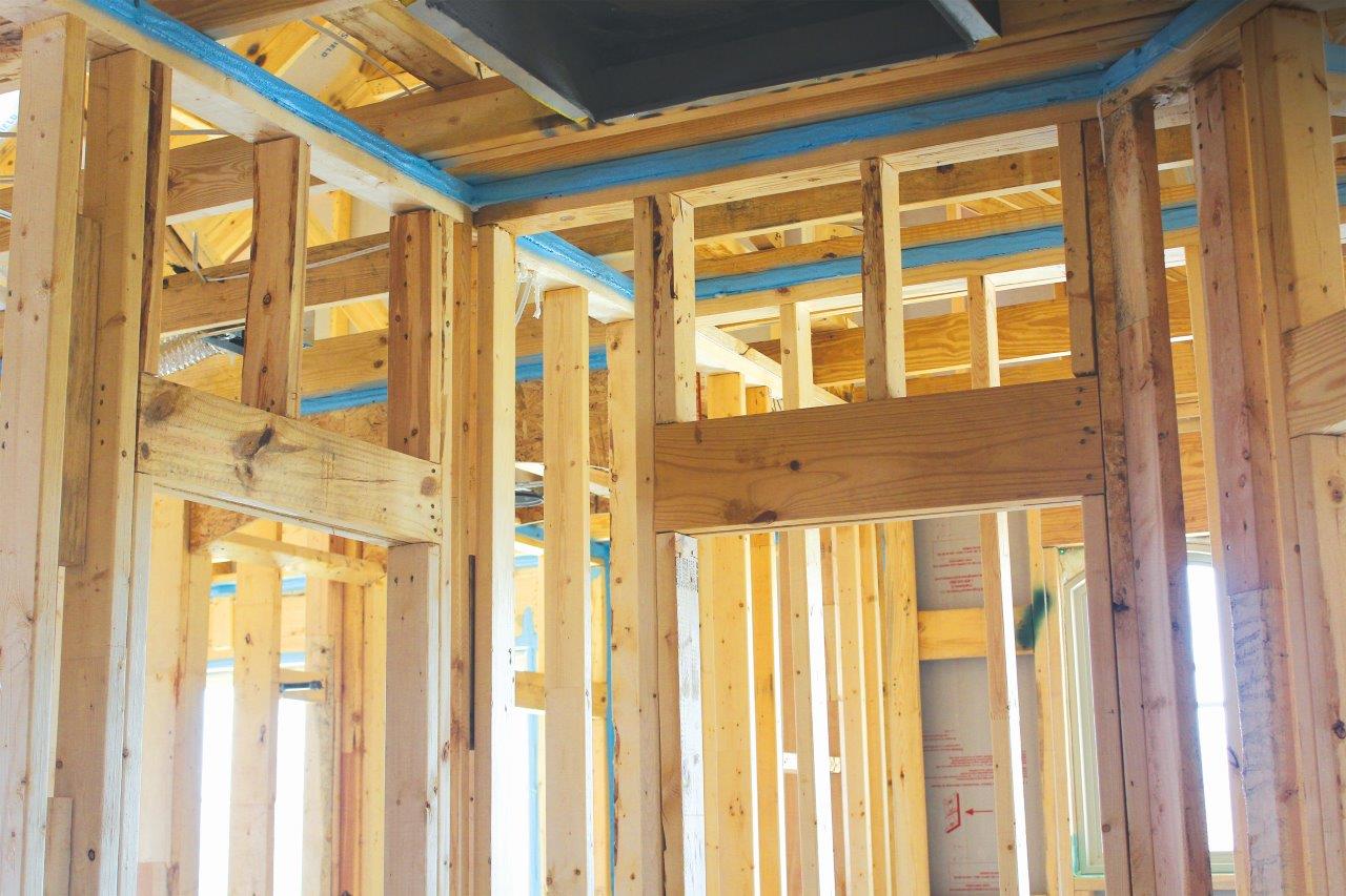 wood framing in a house