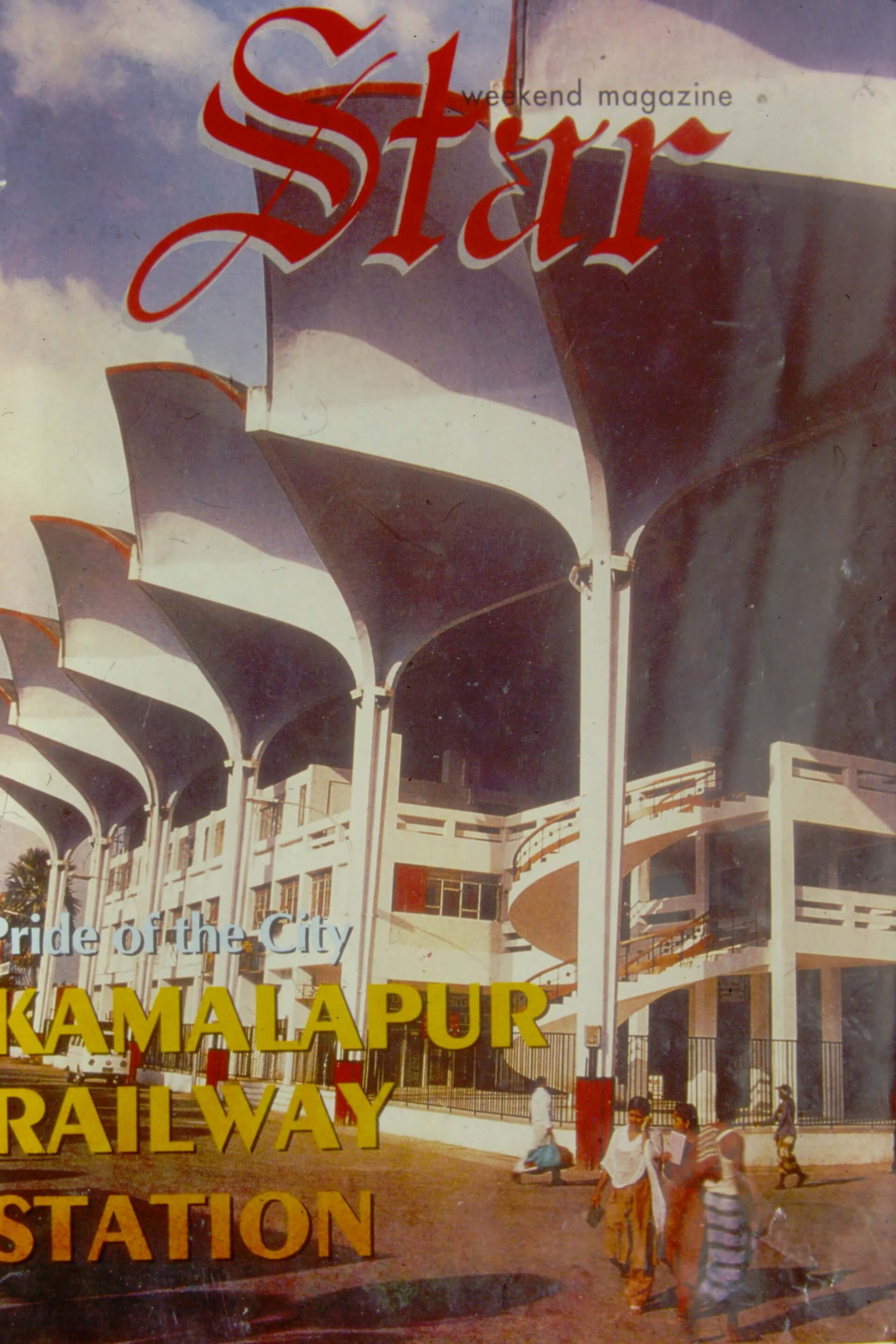 Cover of a magazine with the rail station on it