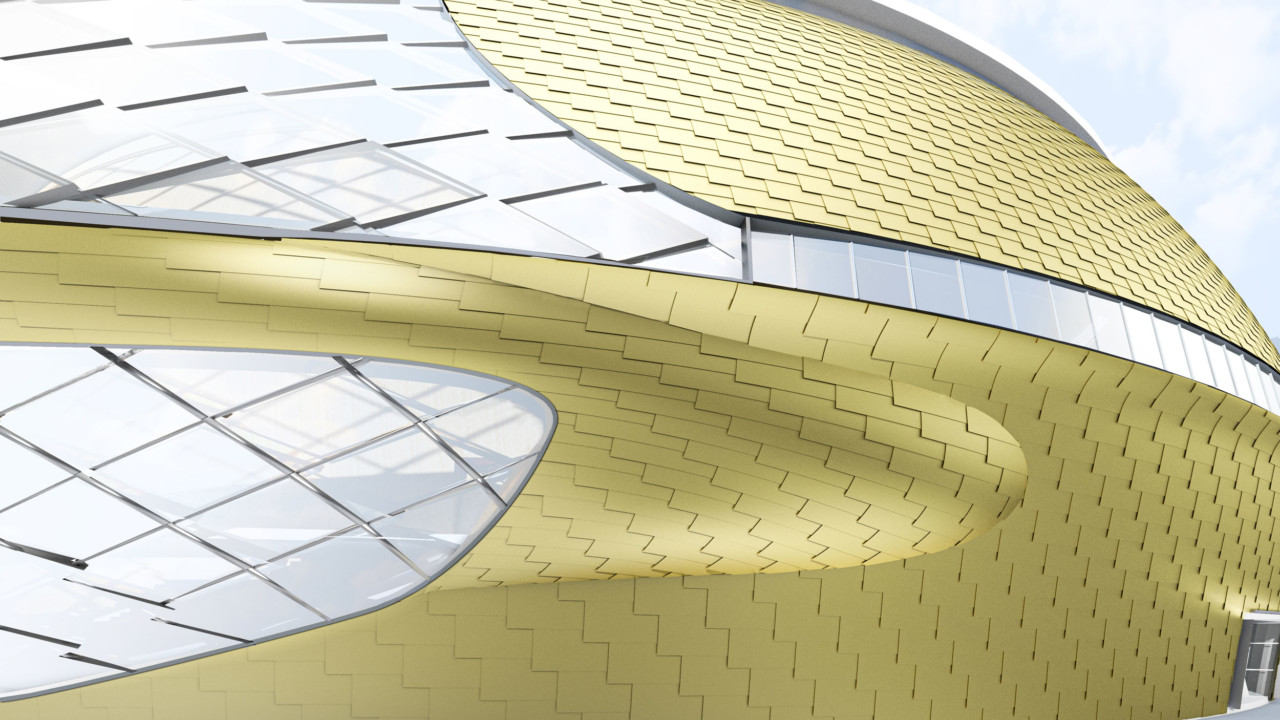 Exterior visualization of facade shell