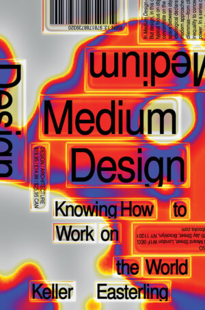 The cover of Medium Design, a splotchy red book