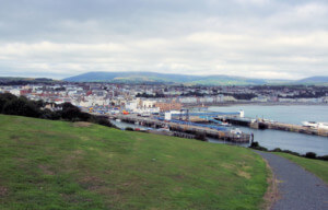 view of a seaside town on the isle of man