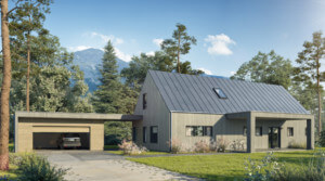 A passive house certified gabled home from plant prefab