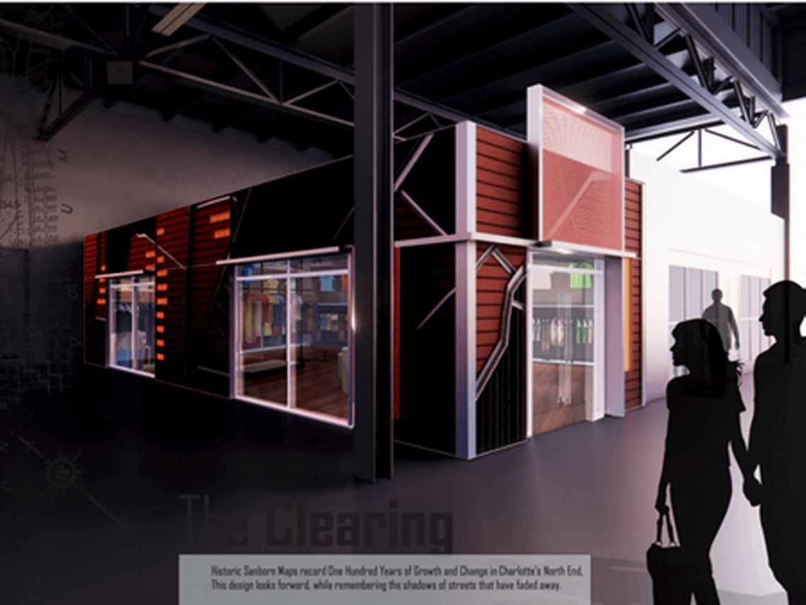 rendering of a retail pavilion concept