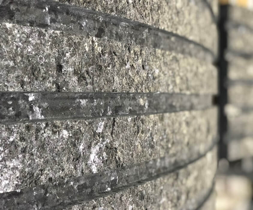 Detail shot of a granite spandrel