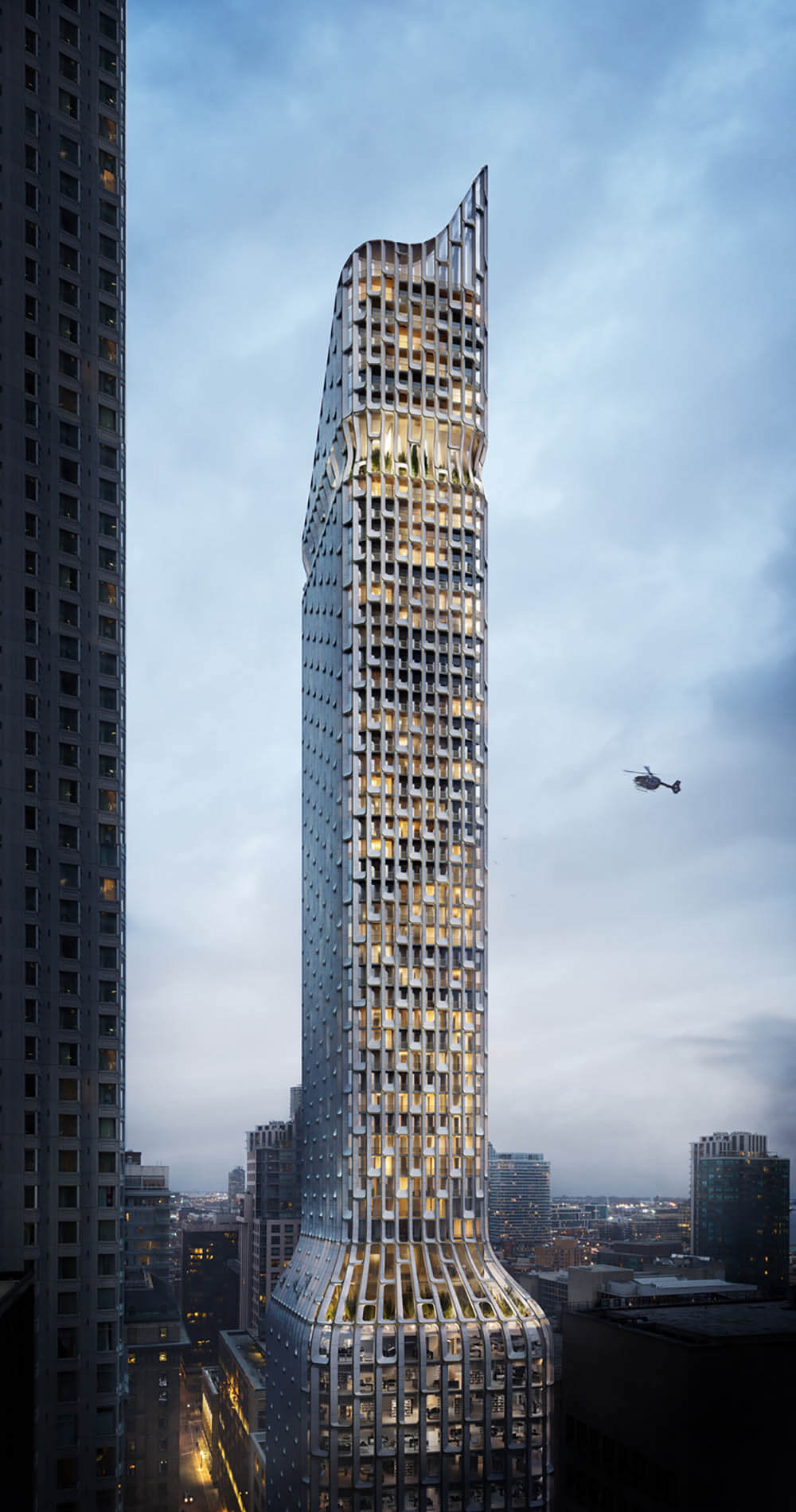 rendering of a futuristic skyscraper