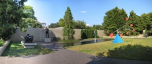 a sculpture garden with reflecting pool, now subject to an overhaul by hiroshi sugimoto