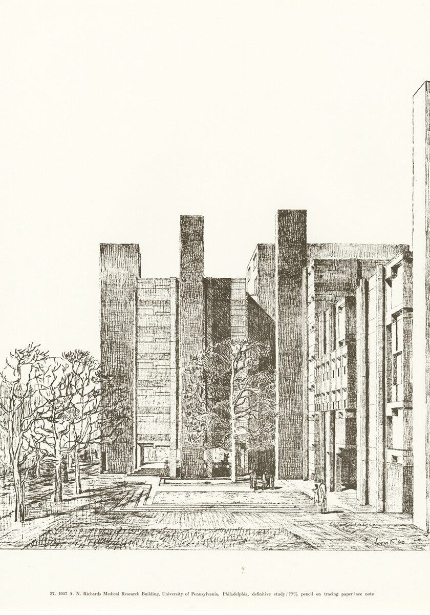 architectural sketch of a medical building