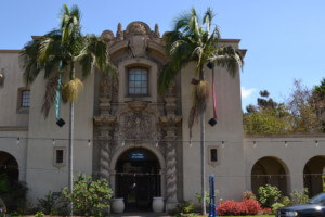 Front of the 70-year-old san diego art institute with sign, which will become the Institute of Contemporary Art San Diego