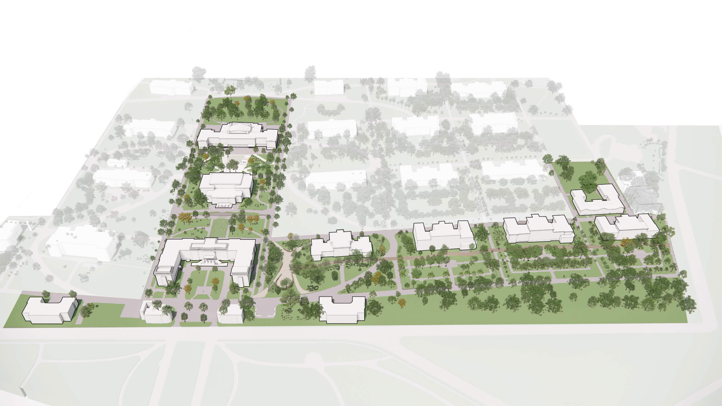 site plan of hospital turned college campus