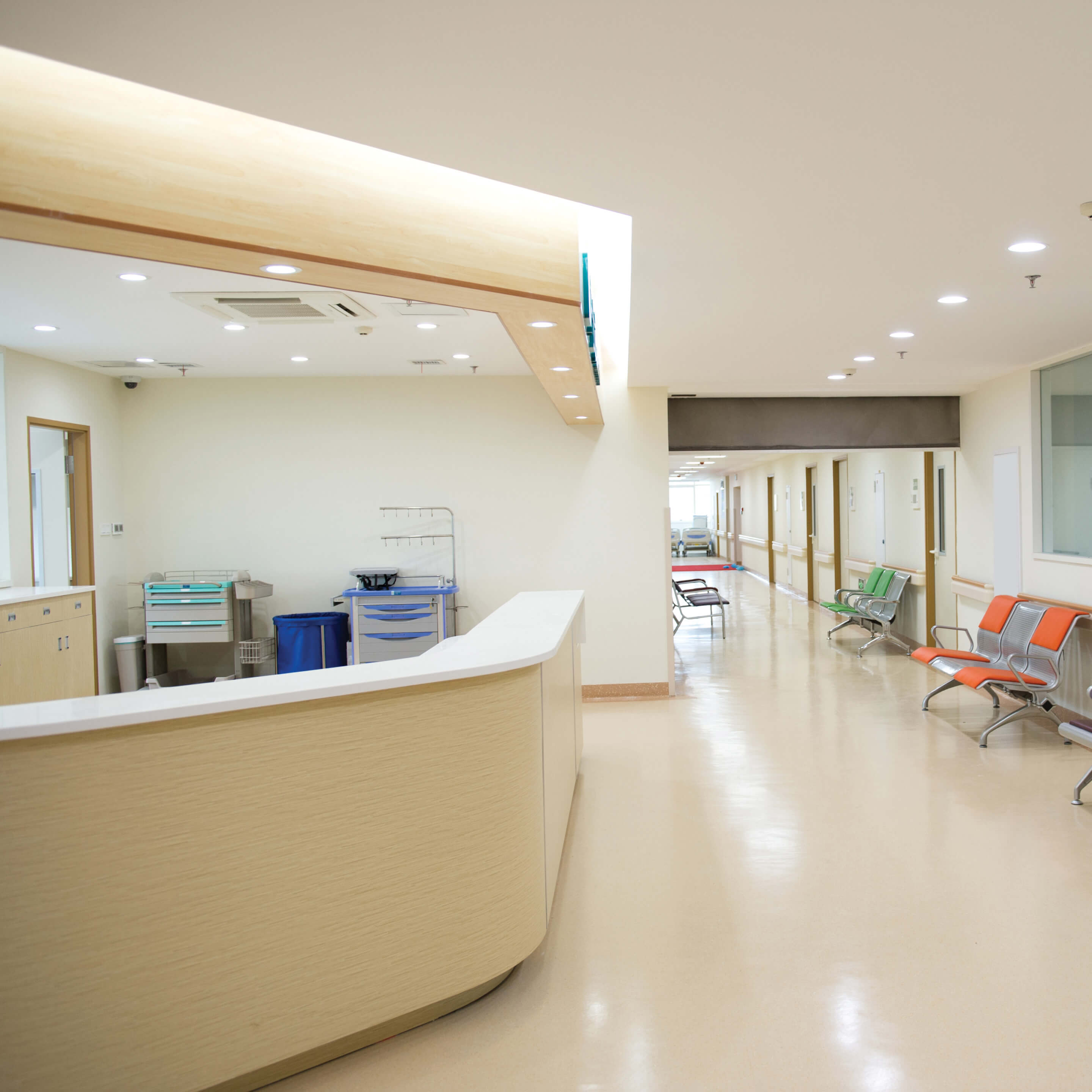 the interior of a healthcare facility