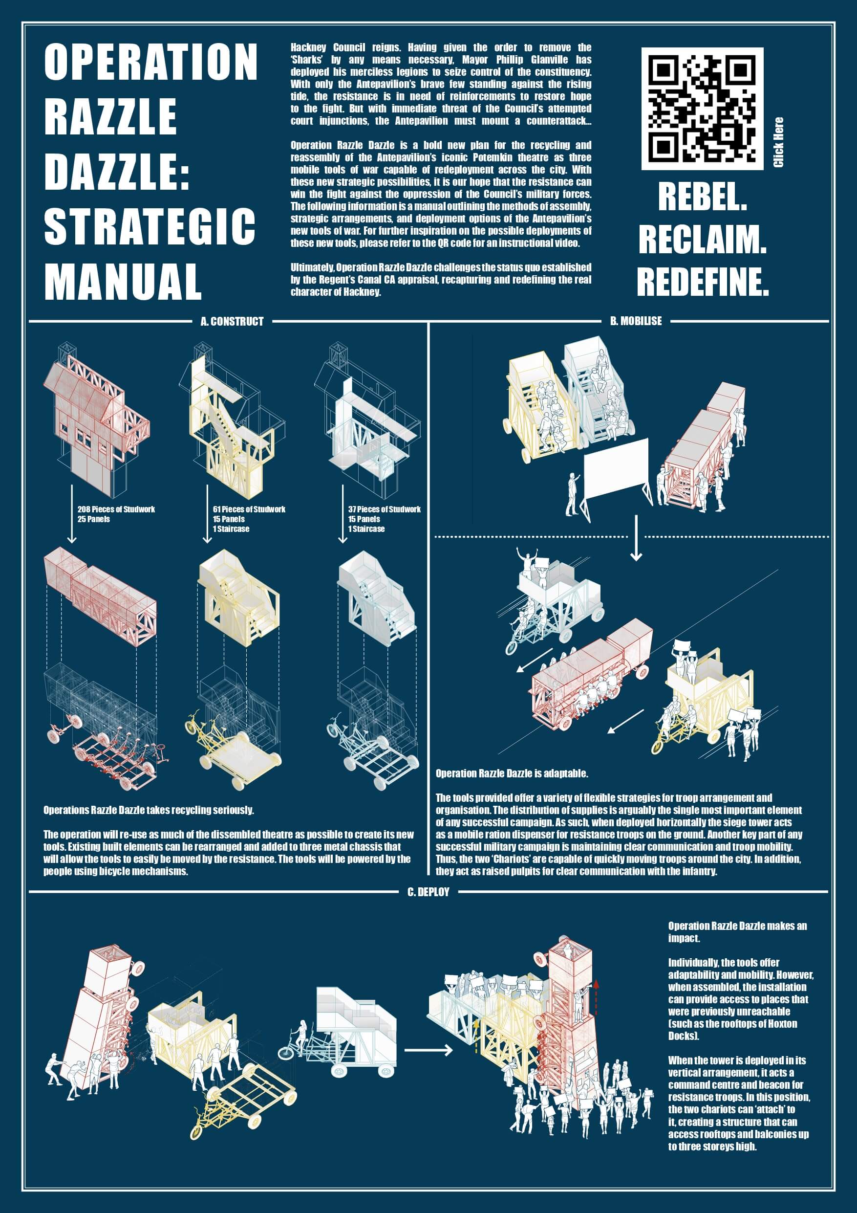 A single-page field manual for rapid urban deployment of reused festival structures