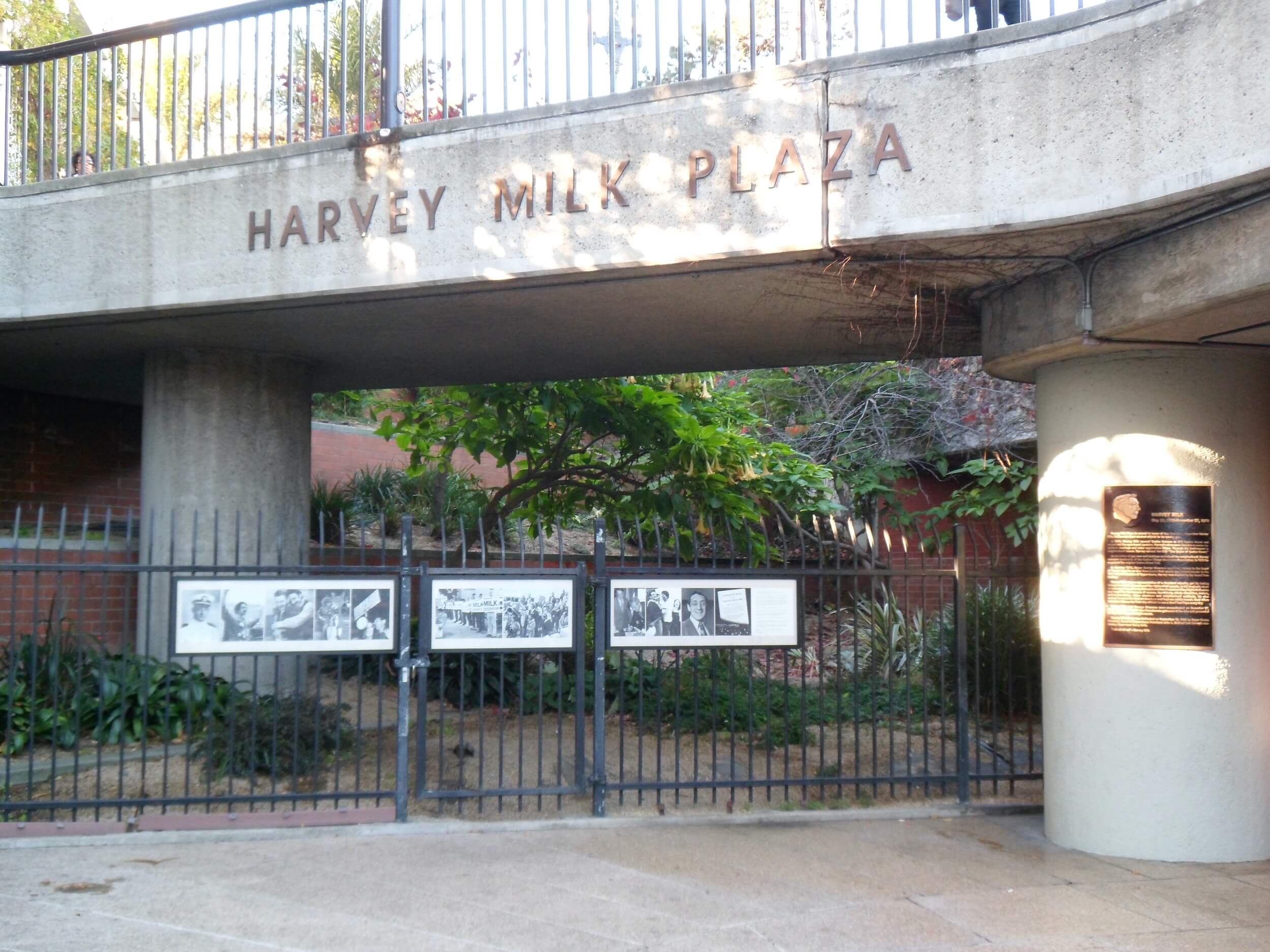 signage for harvey milk plaza, a transit plaza in san francisco