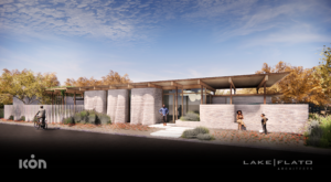 rendering of a ranch-style 3d-printed home