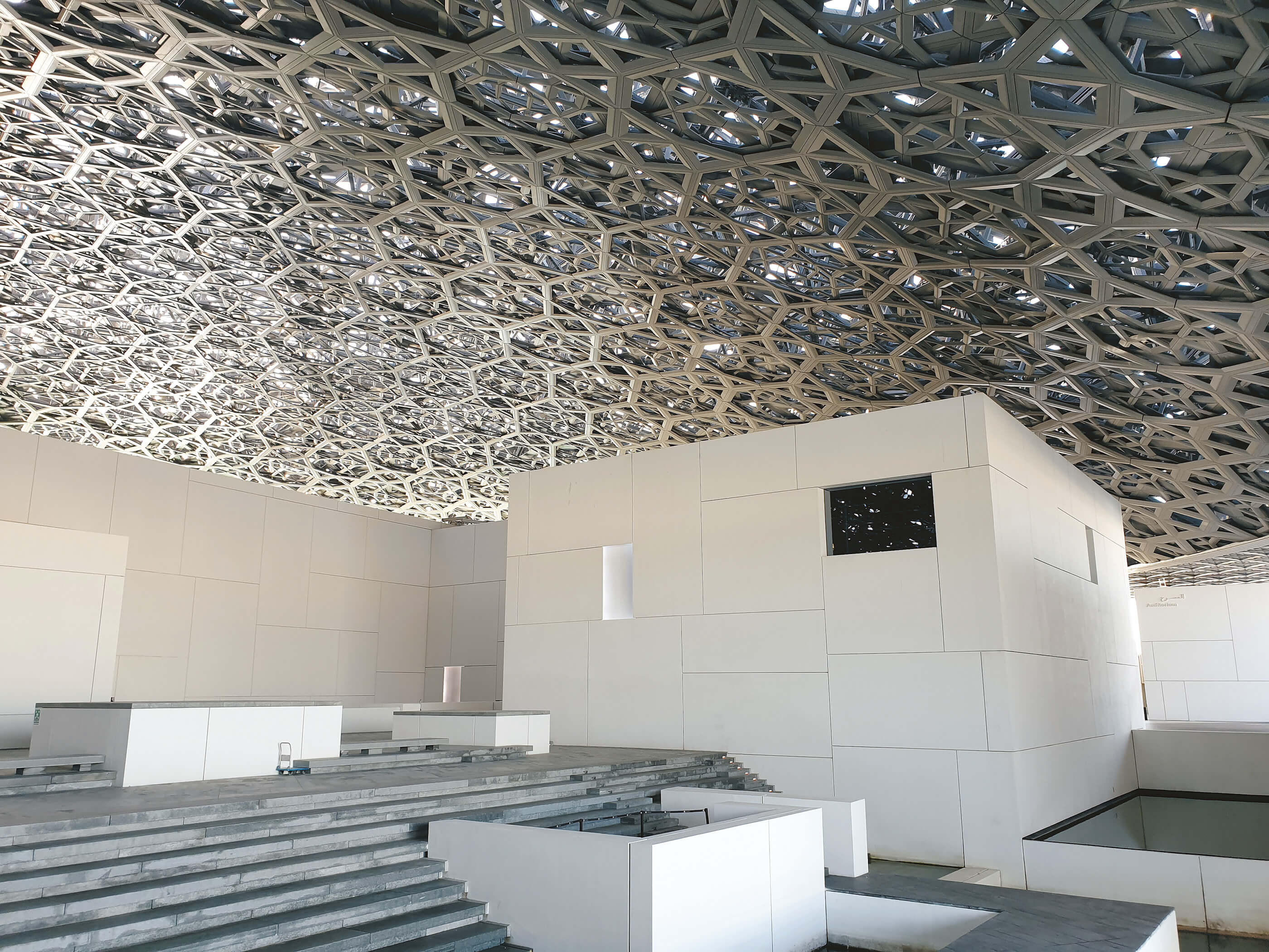 an art museum under a tessellating steel canopy
