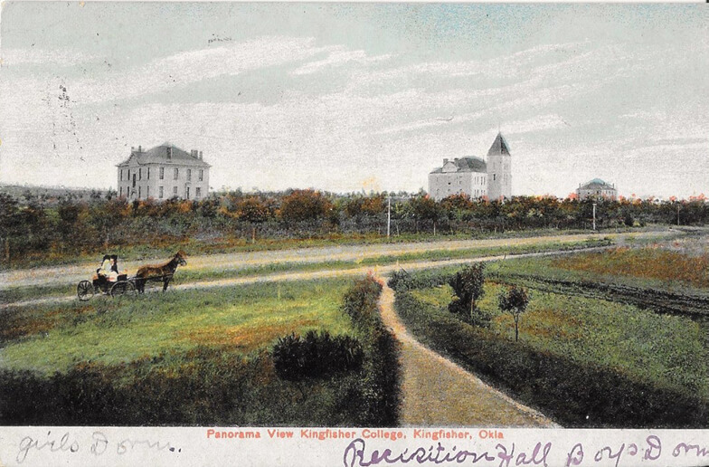 A panorama post card depicting a pastoral college