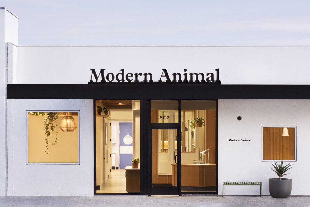 Front of a veterinary clinic called Modern Animal