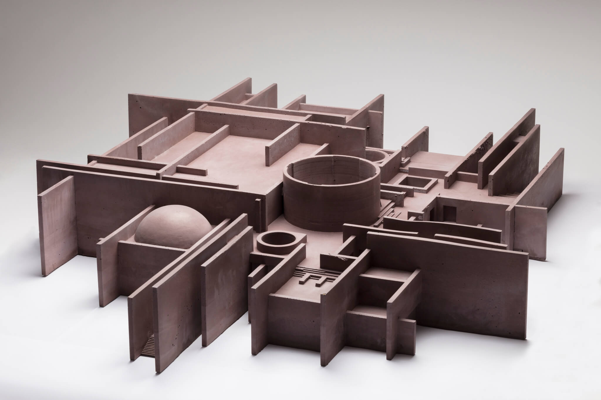 A flat model of a brown research center from tatiana bilbao estudio