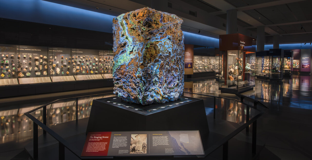 large azurite malachite on display