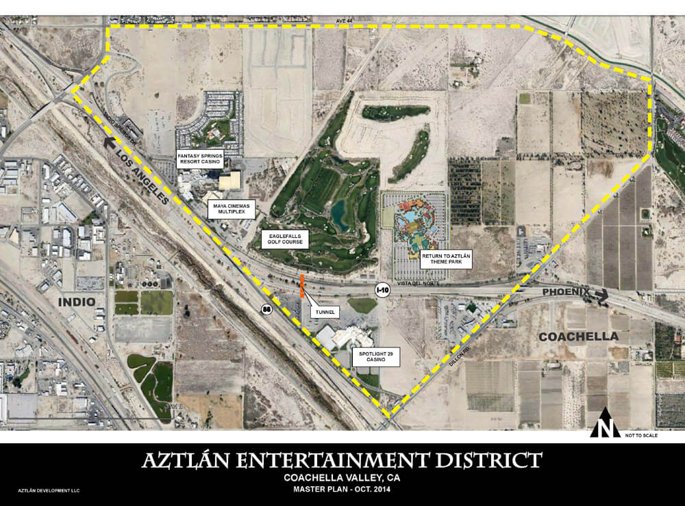 Direct overhead diagram of the Return to Aztlán site