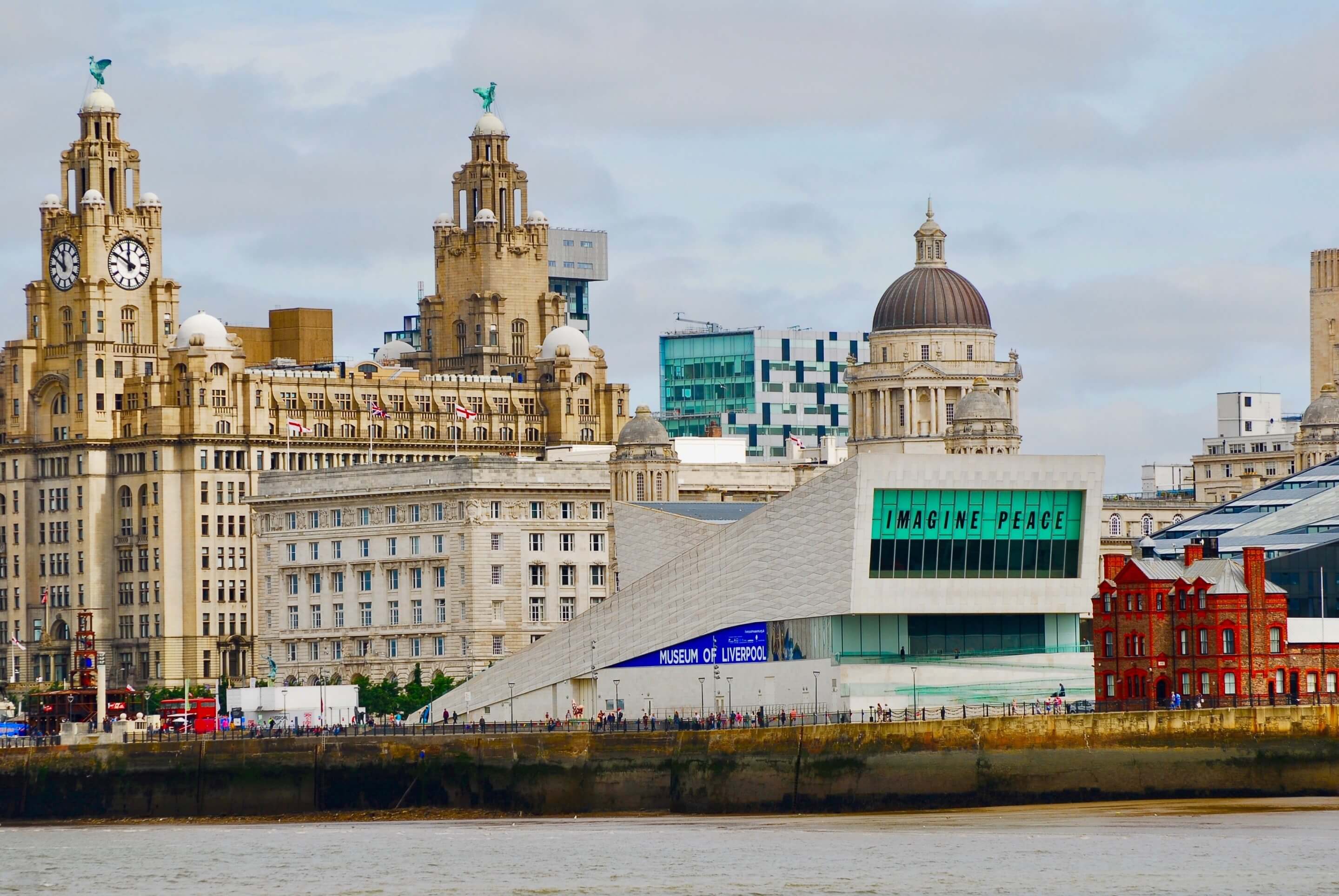 waterfront view of liverpool buildings