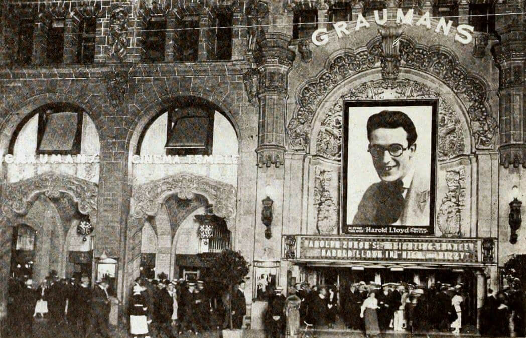 historic photo of a premiere at a movie palace