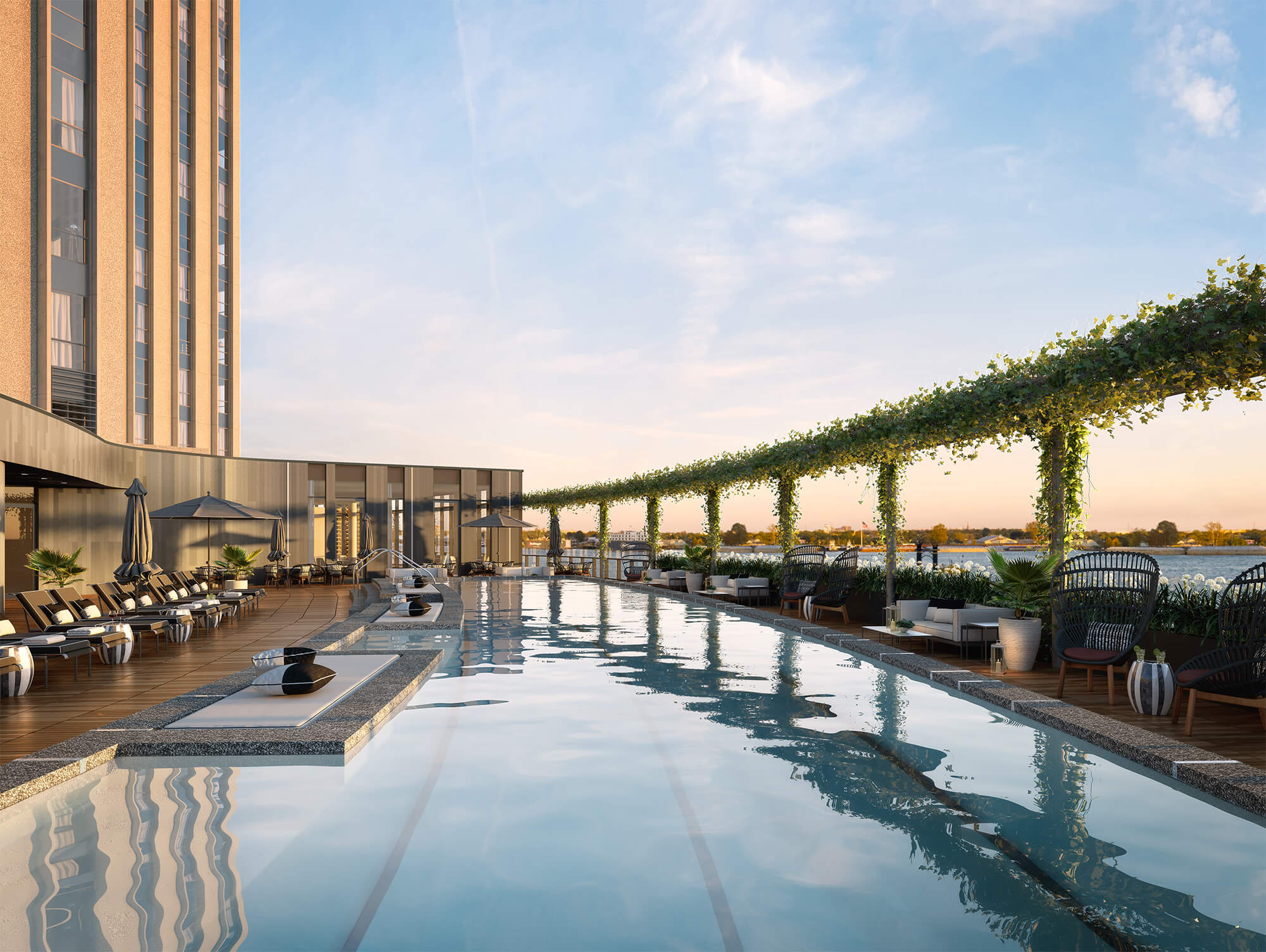 Rendering of a pool on top of a four seasons