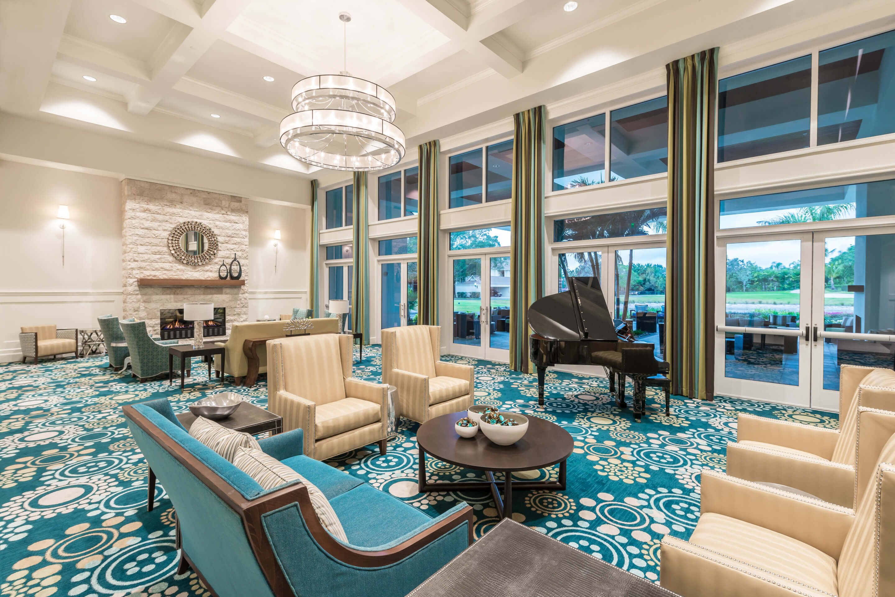 Interior of a senior living clubhouse