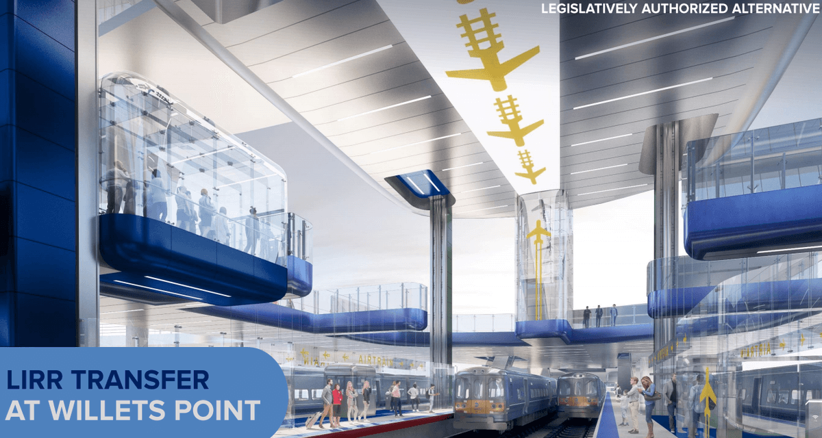 A rendering of the new AirTrain station at Willets Point