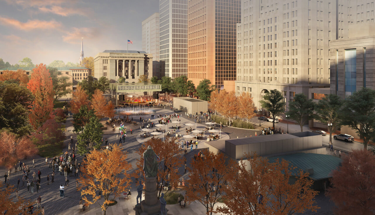 Rendering of redesigned Kennedy Plaza in Providence