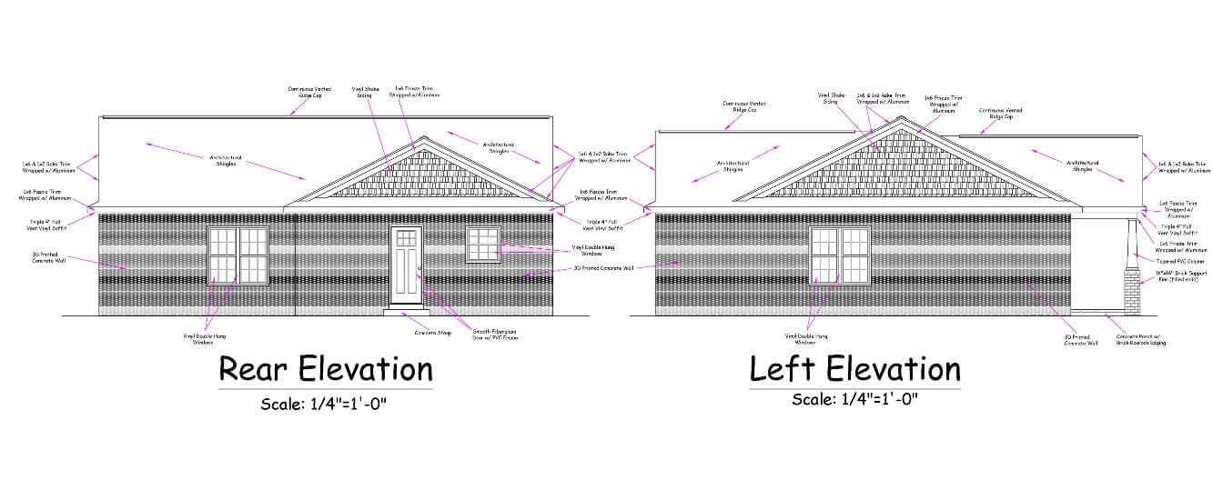 elevation drawing of a home being built by habitat for humanity and alquist