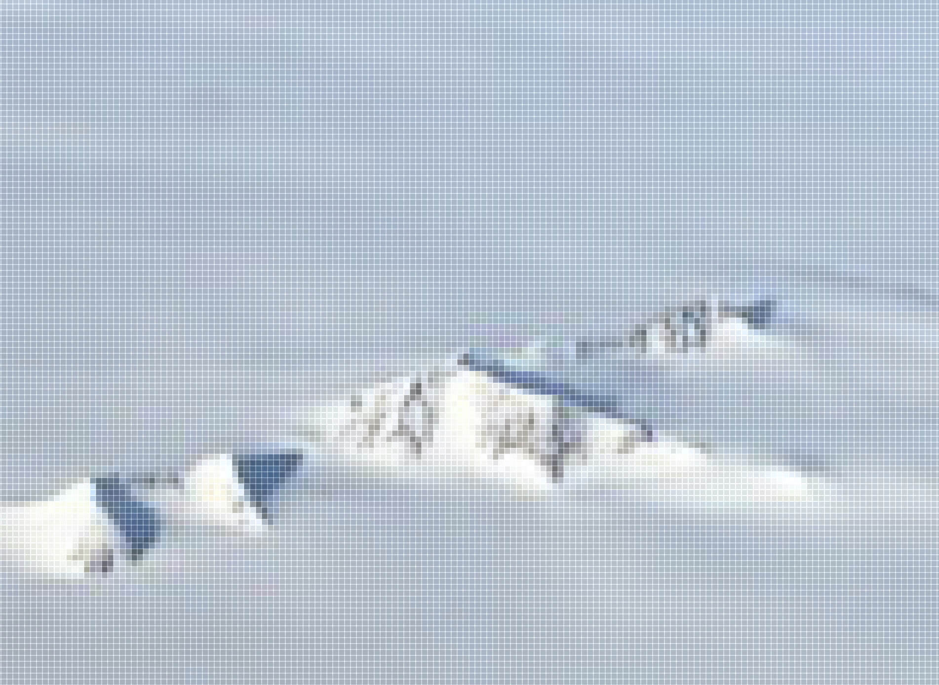 pixelated image of snow landform