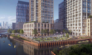 Rendering of the proposed gowanus rezoning along the canal