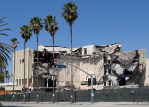 Photo of the lacma demolition, part of which will be repurposed for extraction