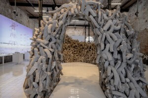 an installation made from a salt-based cement, which won the 2021 golden lion