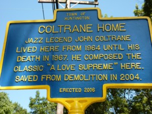 historical marker for john coltrane home on long island, one of the Mellon Foundation’s Humanities in Place program grantees