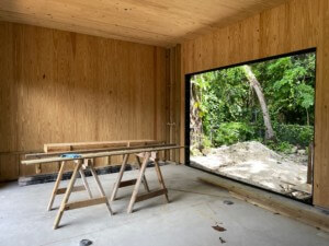 A CLT timber home under construction in miami