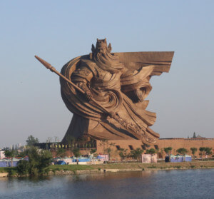 a massive war god statue in china