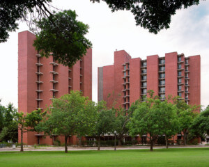 red brick dorms on the University of Oklahoma campus