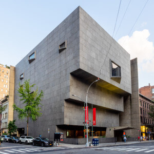 the breuer building, a cantilevering upside down pyramid