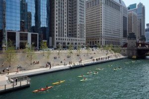 view of the chicago riverwalk