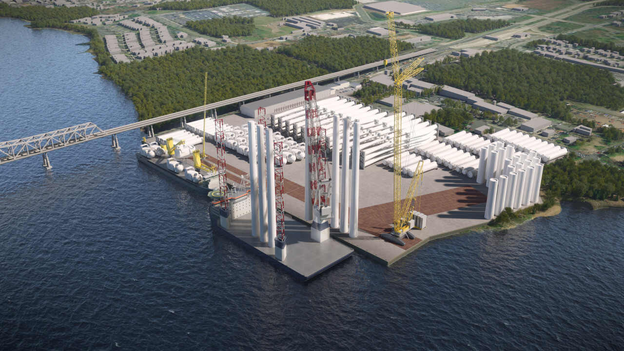 An offshore wind terminal