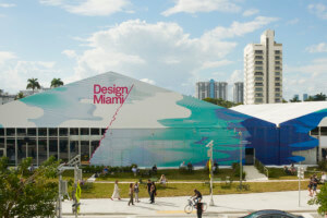 exterior of a design fair venue in miami