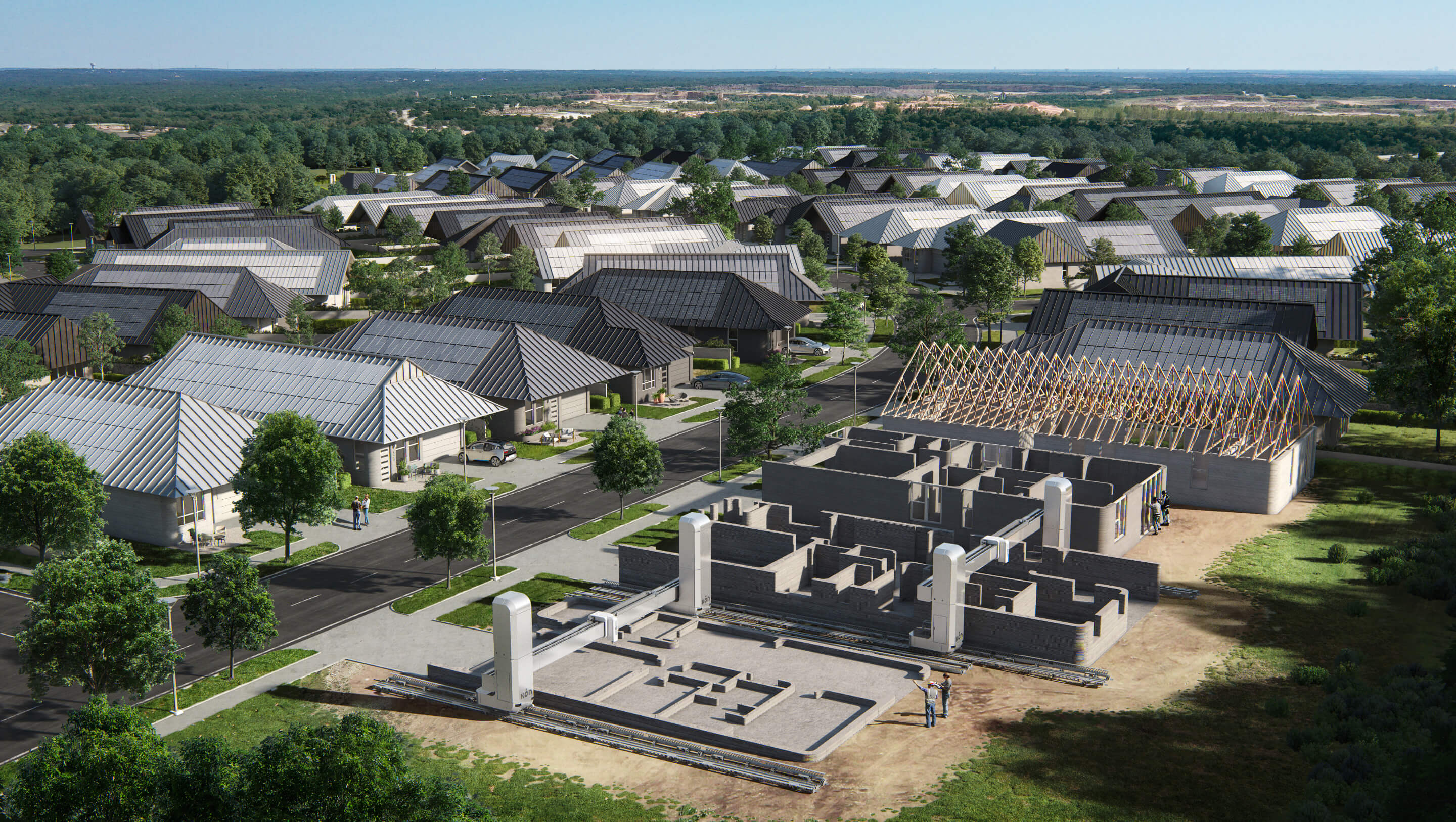 ICON and Lennar the world's largest 3D-printed community, designed by BIG