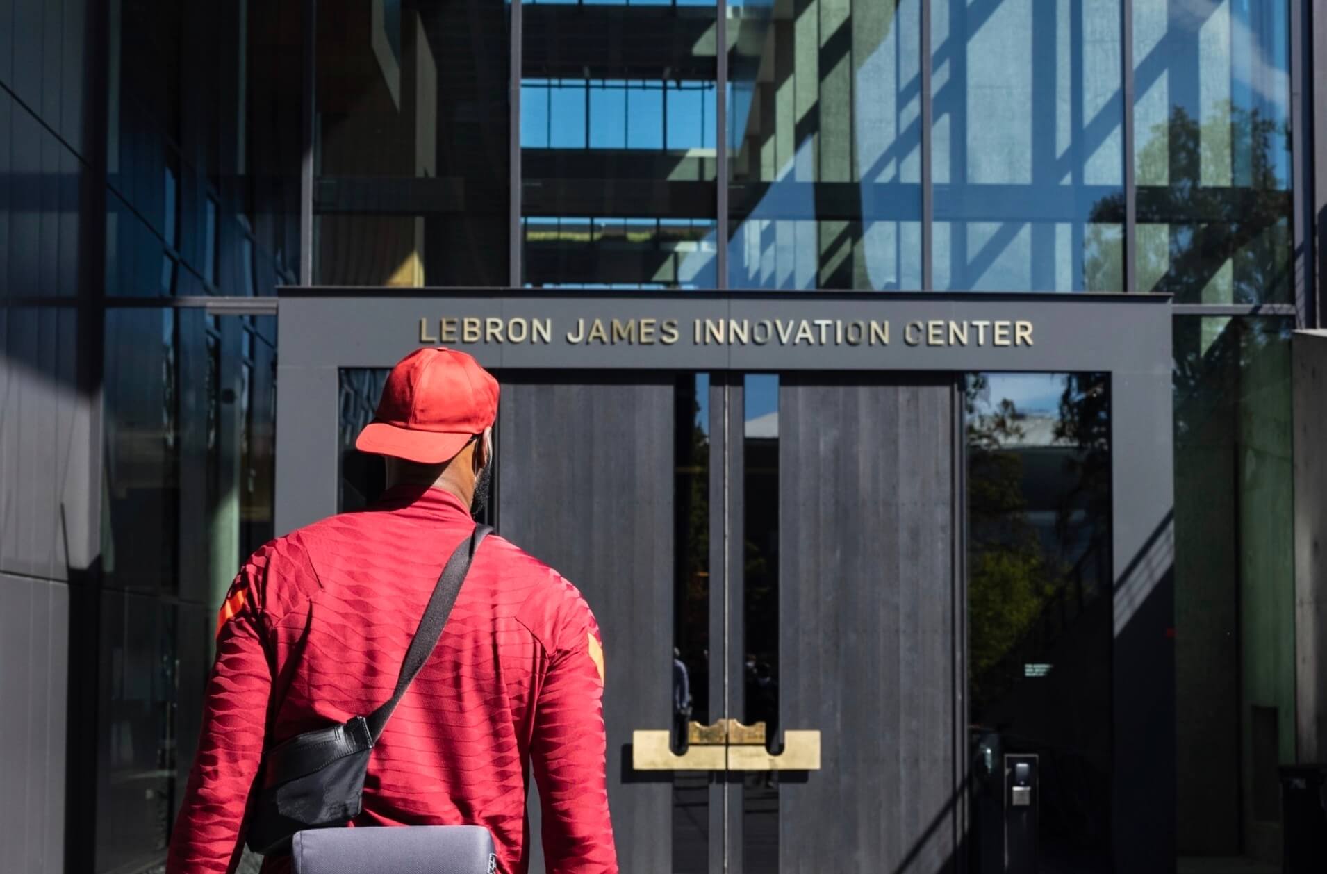 lebron james enters a building named after him