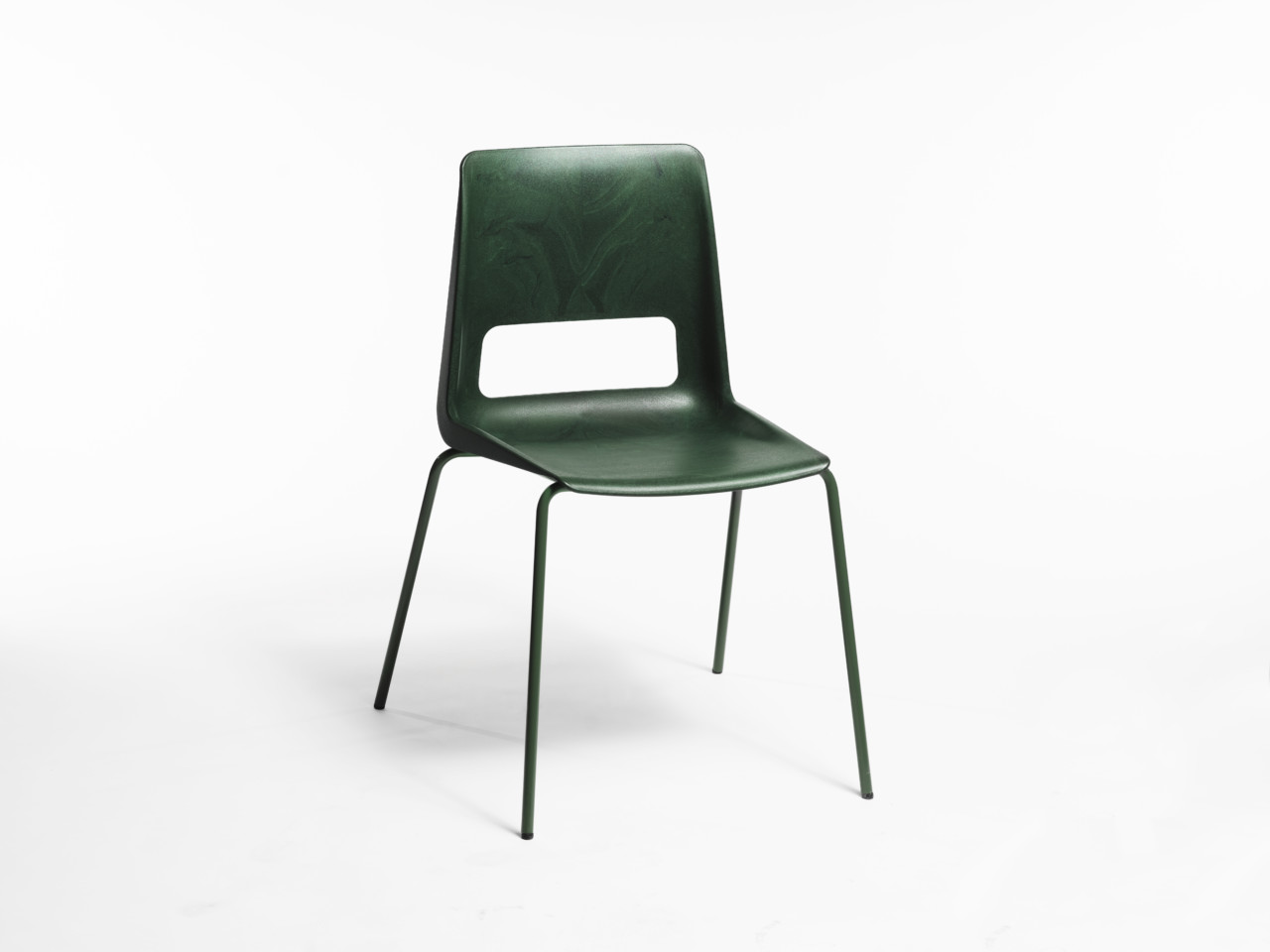 a green chair on a white background for waste futures