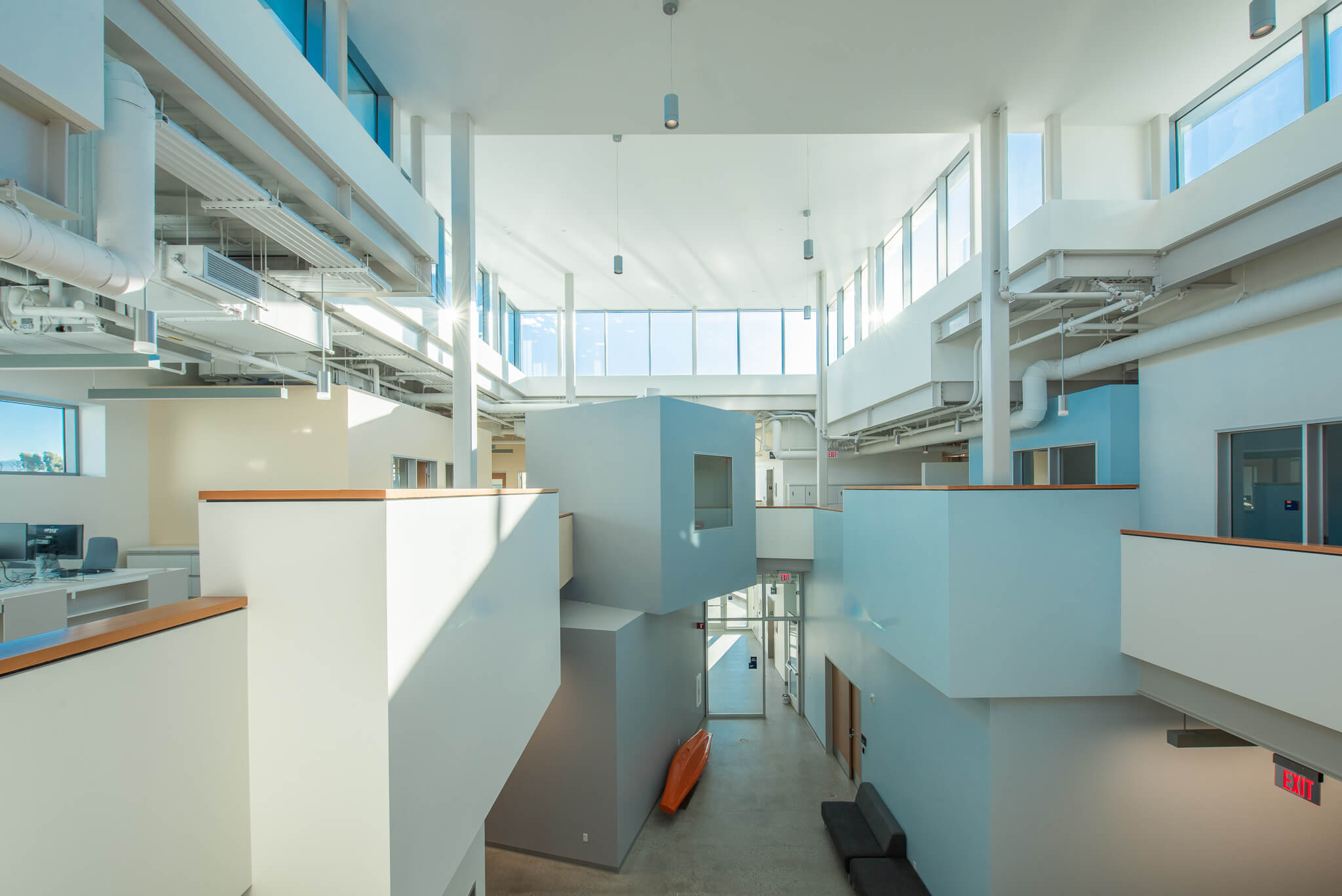 an airy atrium space in a community center