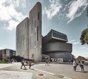 the deakin law building, wrapped in concrete