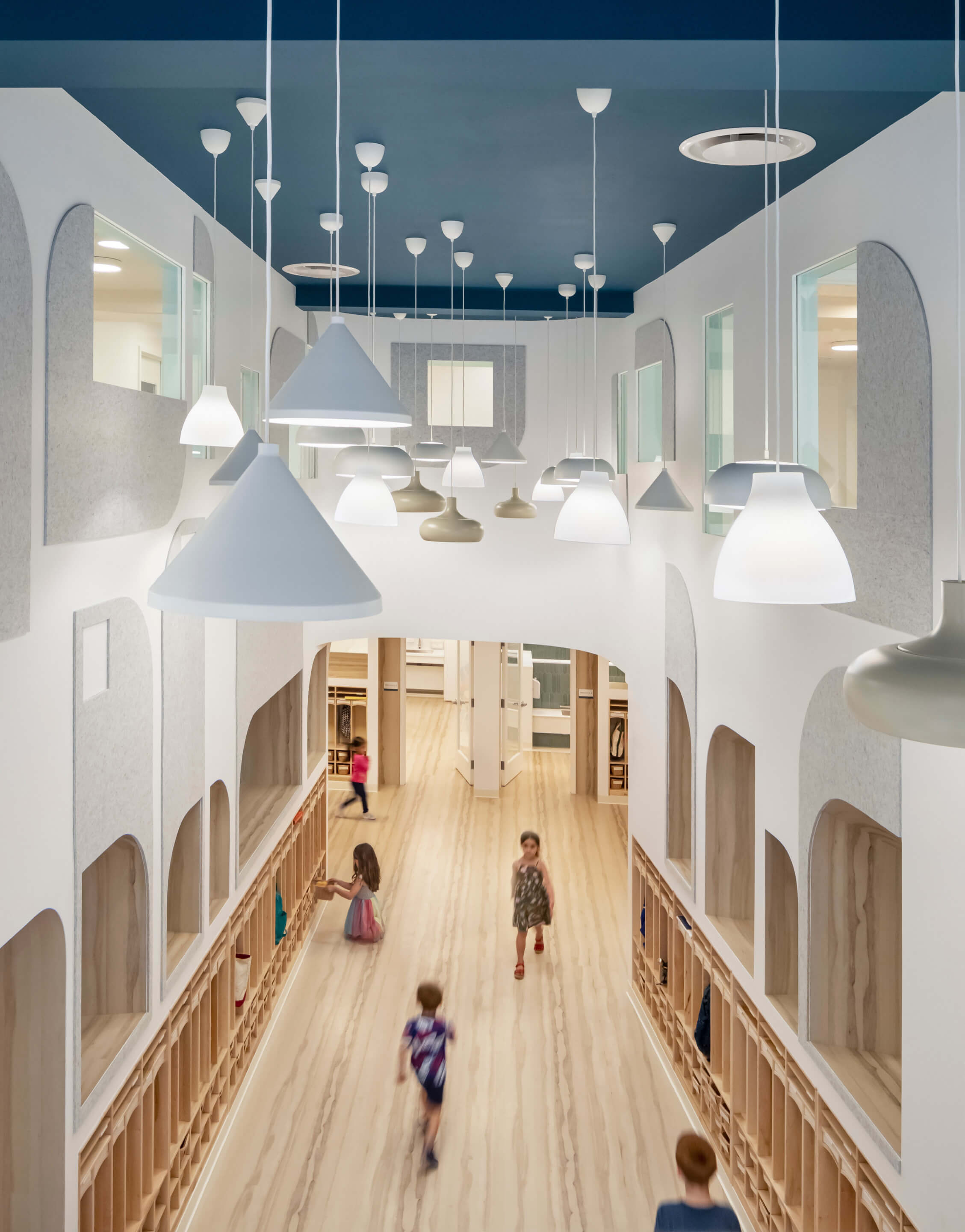 A preschool, the City Kids Education Center, with a double height central atrium