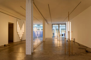 inside a lighting design show by Michael Anastassiades